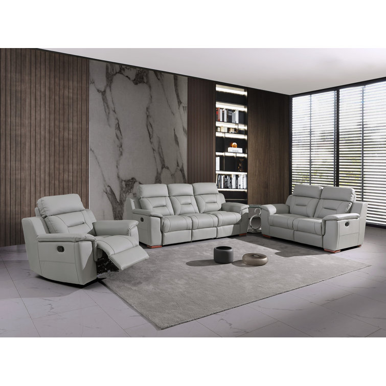 Latitude Run® Annahi 3 Piece Vegan Leather Reclining Living Room Set